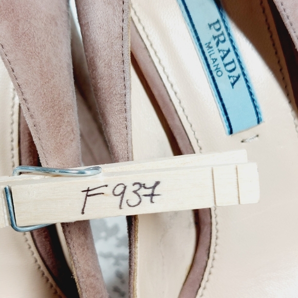 Prada Brown Tan Suede Slip On Platform Slip On Open Toe Cut Heels F937 - Picture 15 of 15